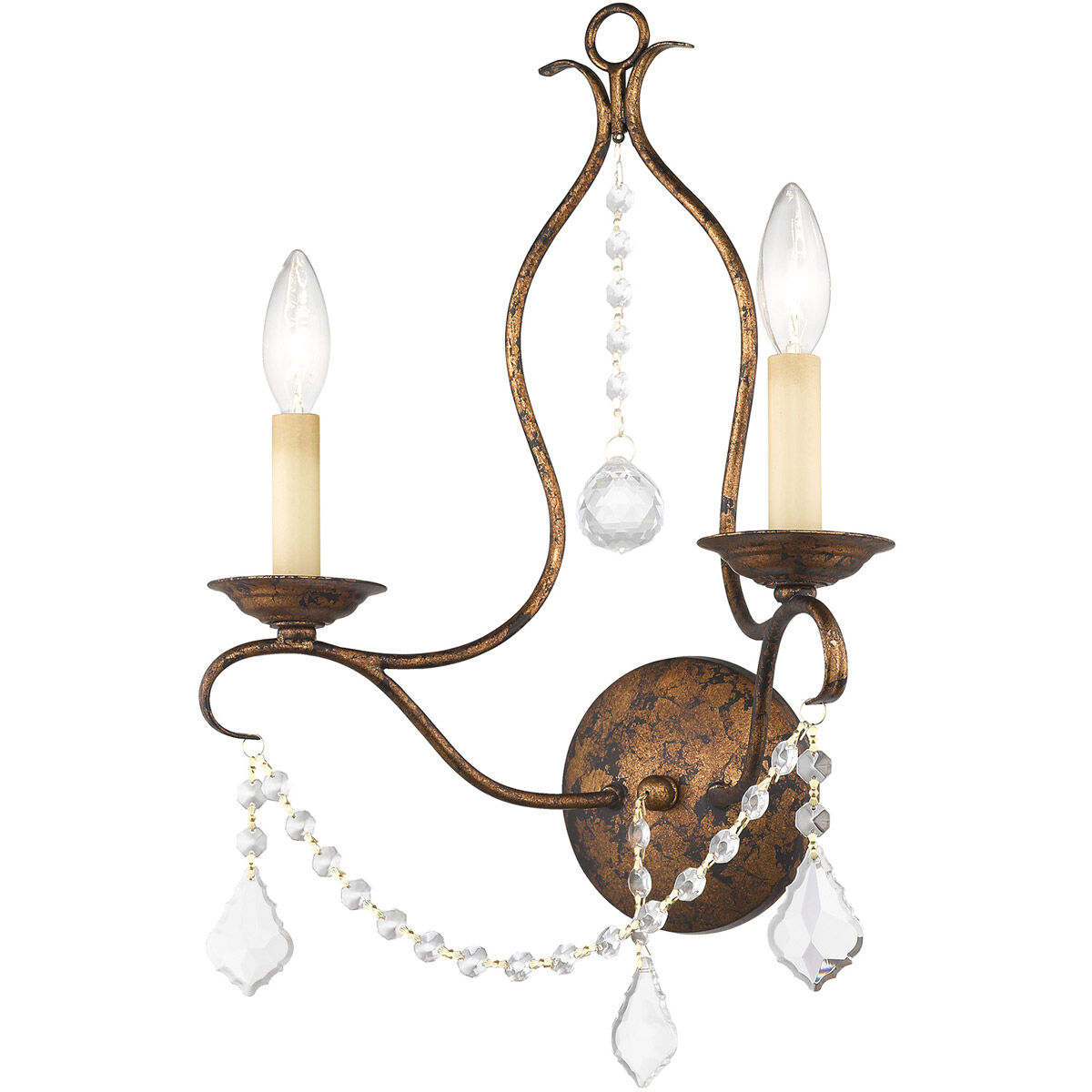 Chesterfield 2 Light 12 inch Hand Applied Venetian Golden Bronze Wall Sconce Wall Light