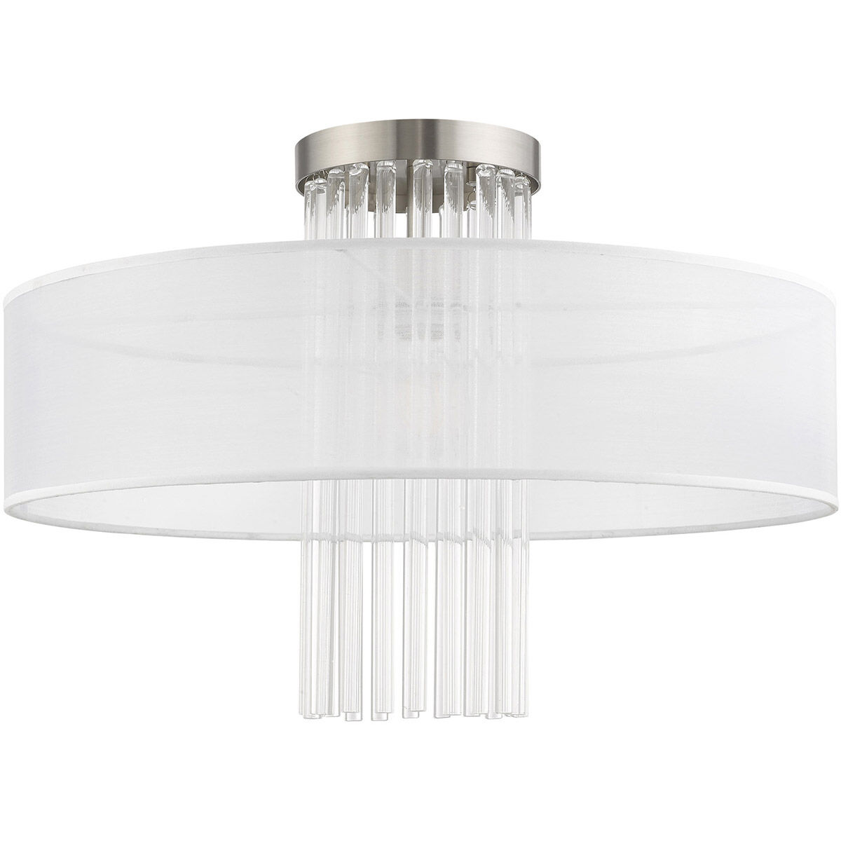 Alexis 1 Light 20 inch Brushed Nickel Semi-Flush Mount Ceiling Light