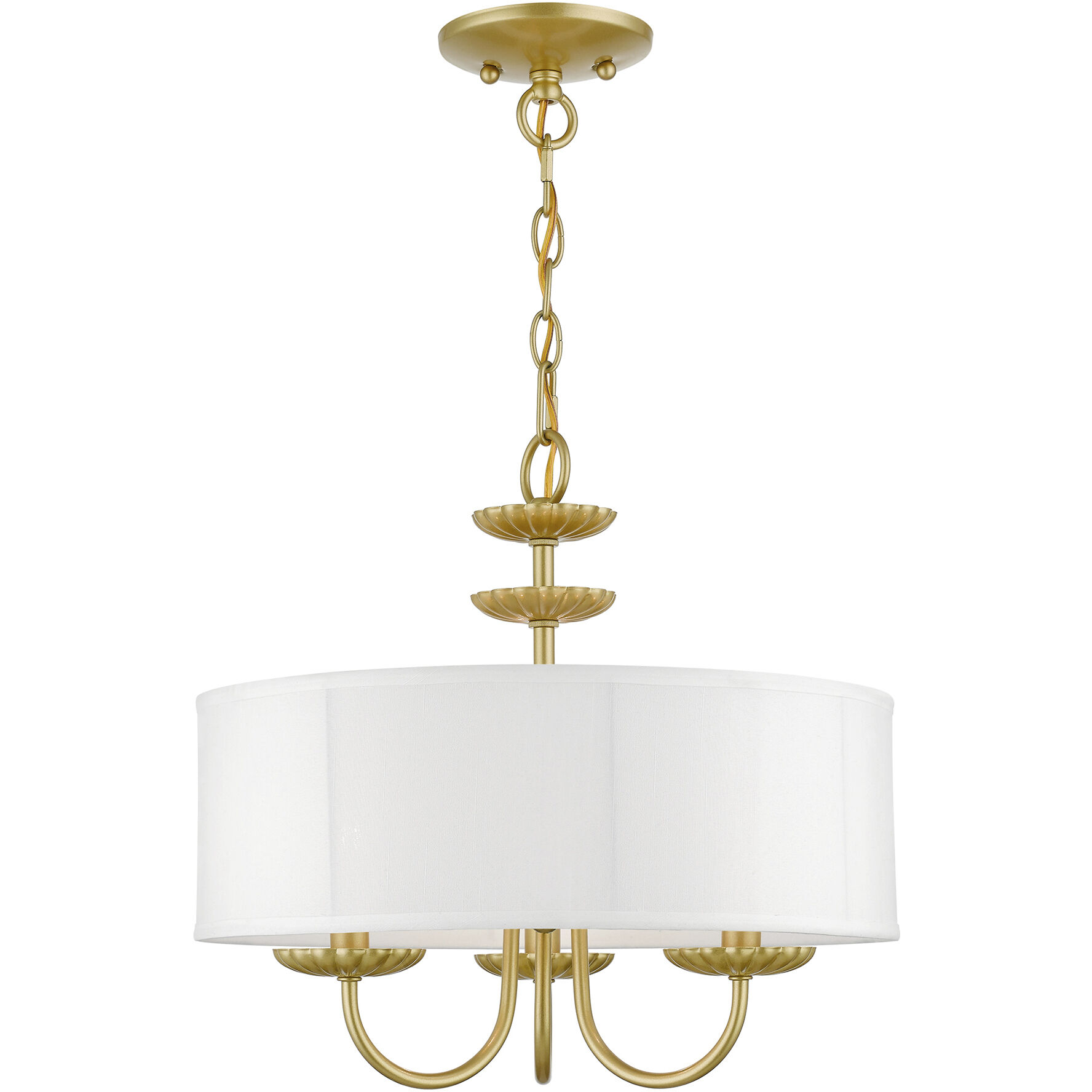 Brookdale 3 Light 16 inch Soft Gold Pendant Chandelier Ceiling Light
