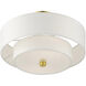 Meridian 2 Light 11 inch Satin Brass Semi Flush Ceiling Light