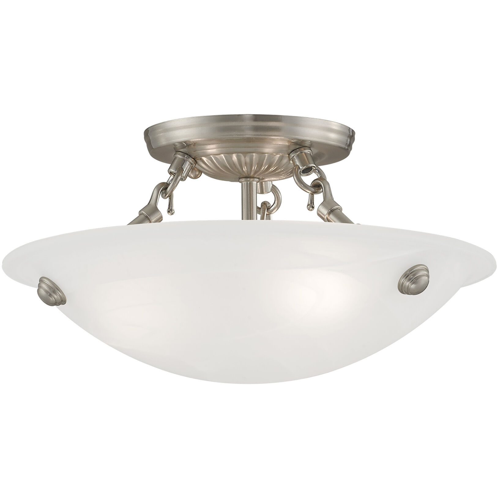 Oasis 3 Light 12 inch Brushed Nickel Semi-Flush Mount Ceiling Light
