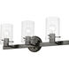 Munich 3 Light 23 inch Black Chrome Vanity Sconce Wall Light