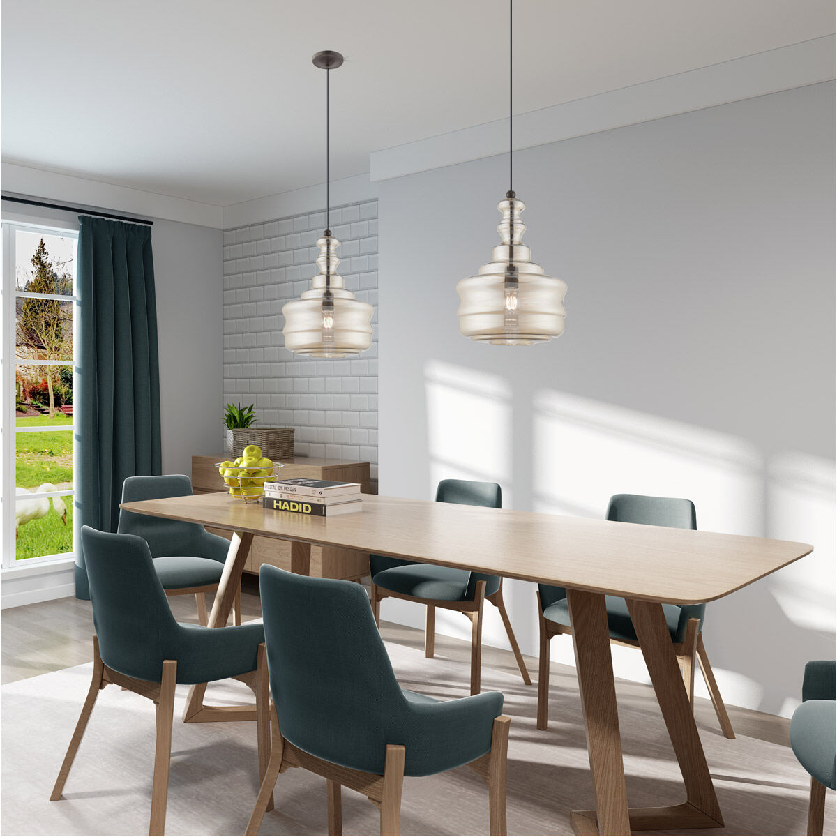 Art Glass 1 Light 12.63 inch English Bronze Mini Pendant Ceiling Light