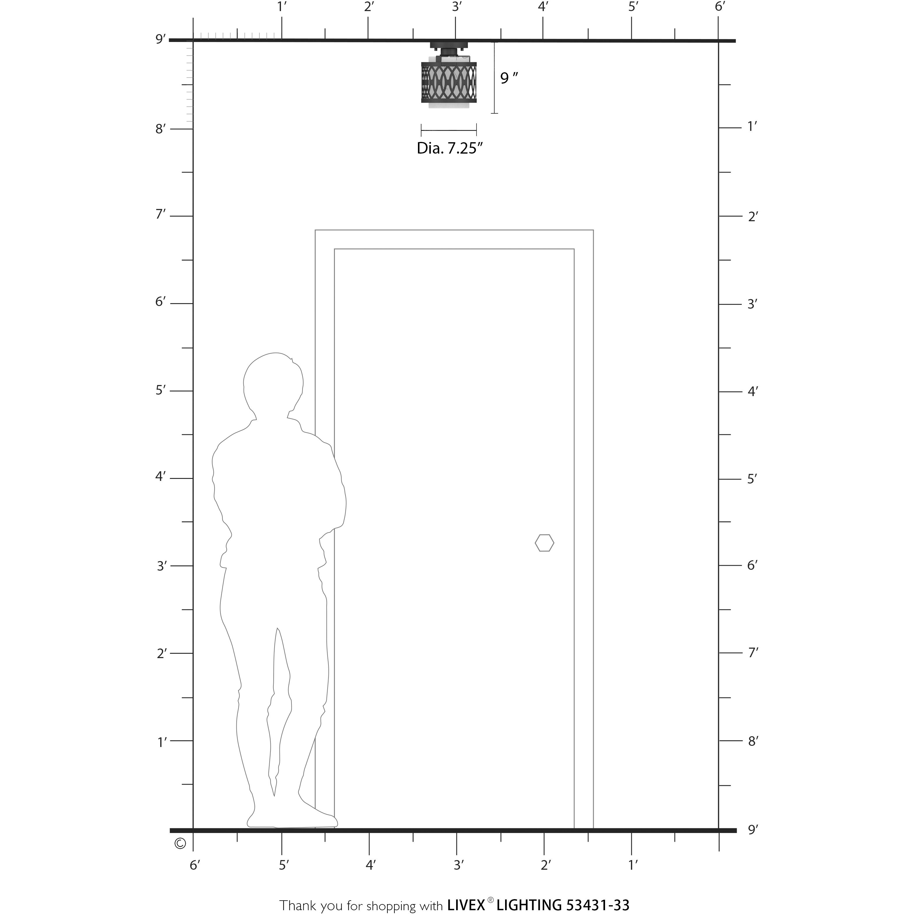 Vistaview 1 Light 7.25 inch Soft Gold Semi-Flush Ceiling Light