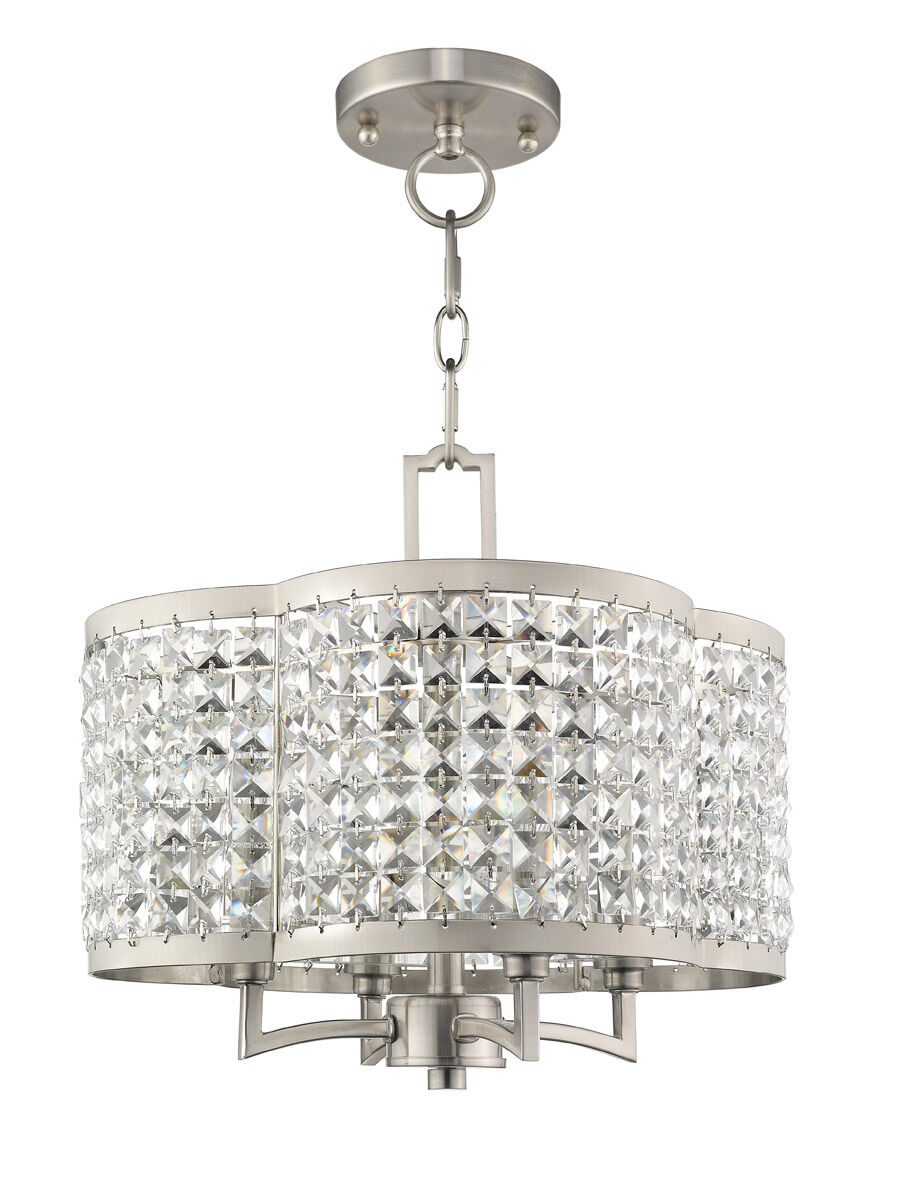 Grammercy 4 Light 14 inch Brushed Nickel Convertible Mini Chandelier/Ceiling Mount Ceiling Light