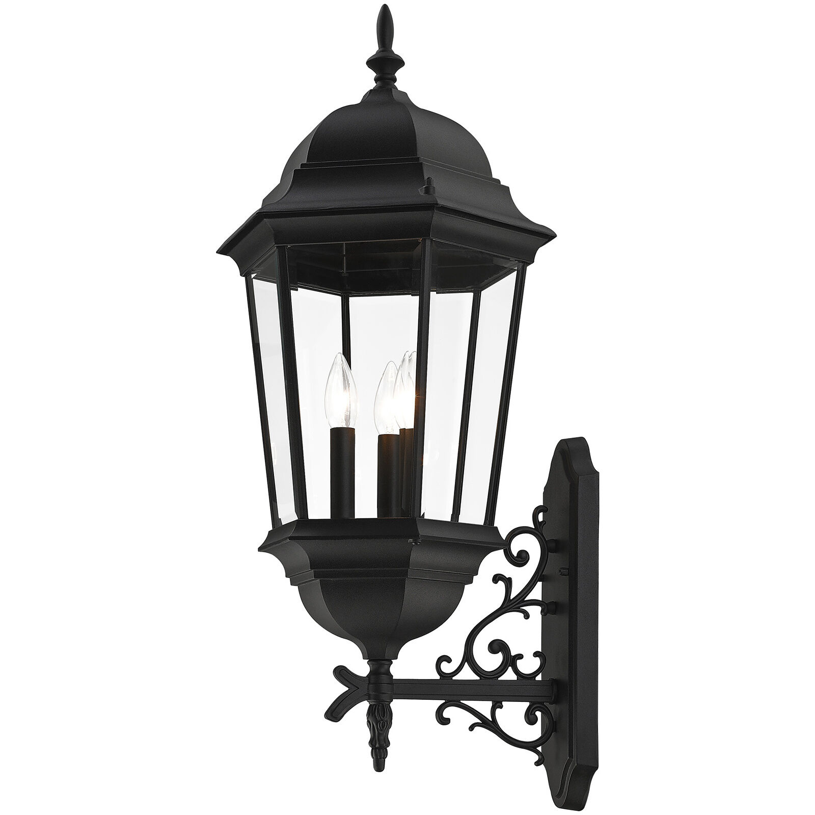 Hamilton 3 Light 29 inch Textured Black Outdoor  Wall Lantern