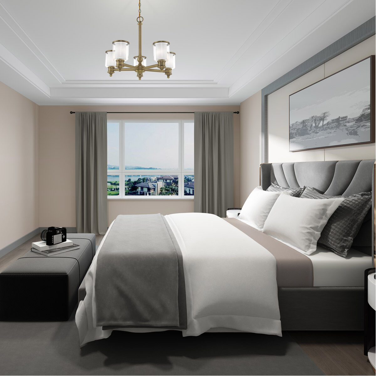 Middlebush 5 Light 25 inch Antique Brass Chandelier Ceiling Light