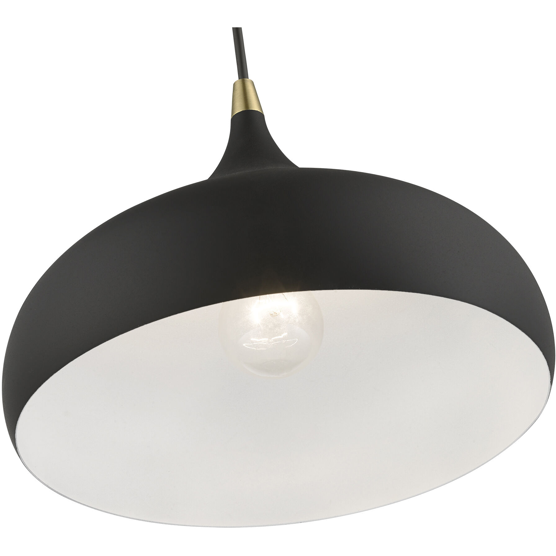 Amador 1 Light 12 inch Textured Black with Antique Brass Accents Pendant Ceiling Light