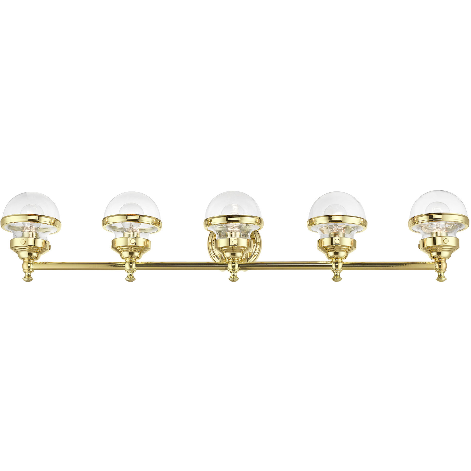 Oldwick 5 Light 42 inch Polished Brass Vanity Sconce Wall Light, Large
