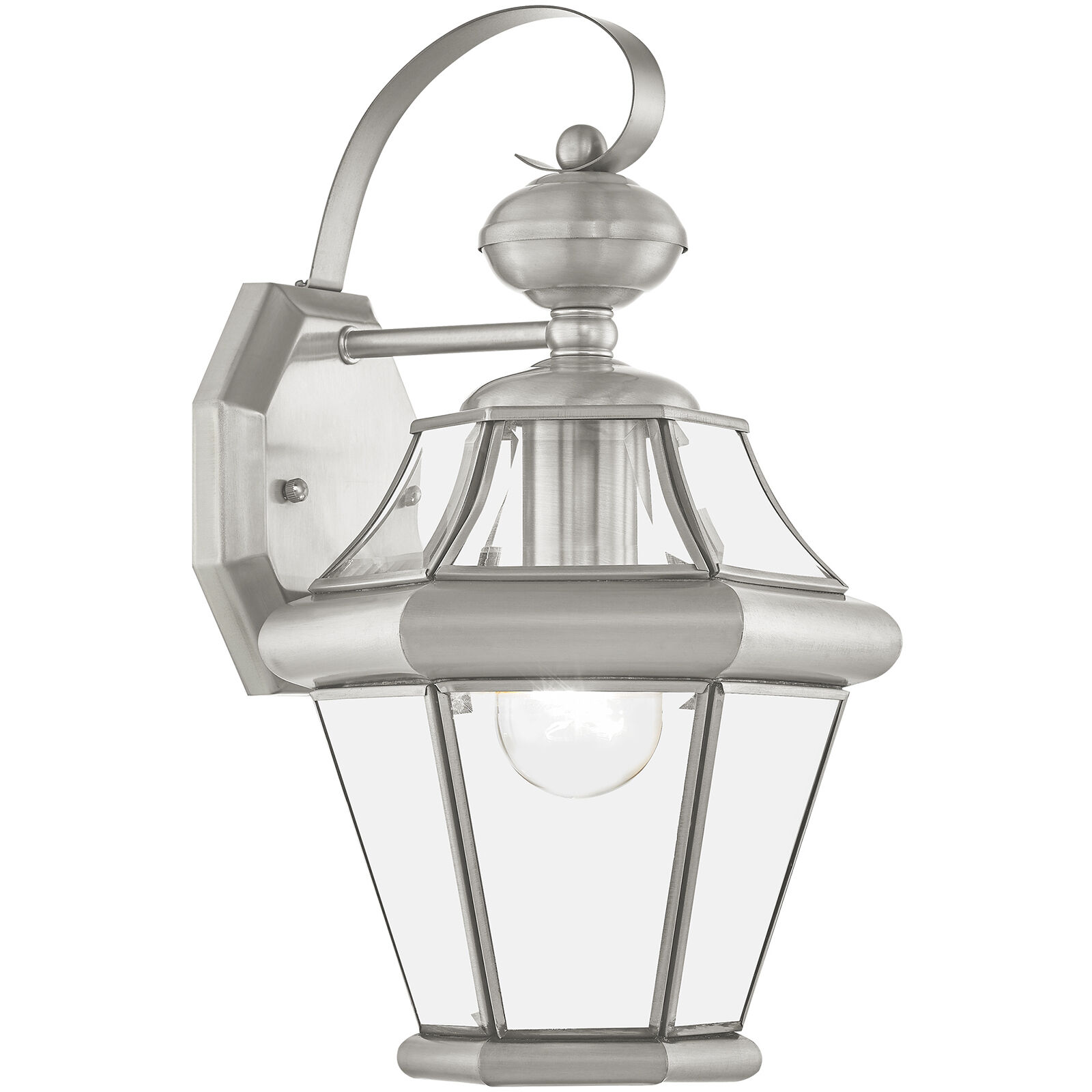 Georgetown 1 Light 15 inch Brushed Nickel Outdoor Wall Lantern