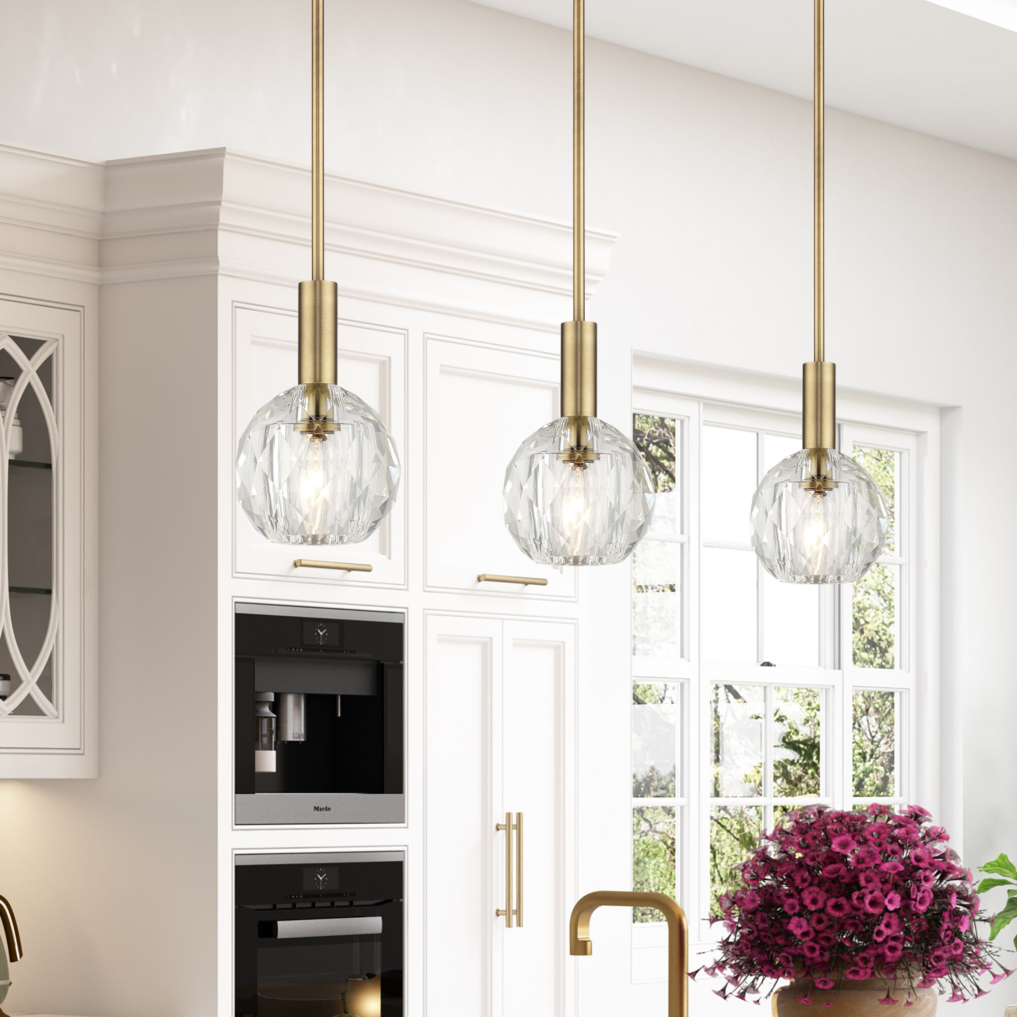 Whitfield 1 Light 6.5 inch Natural Brass Pendant Ceiling Light