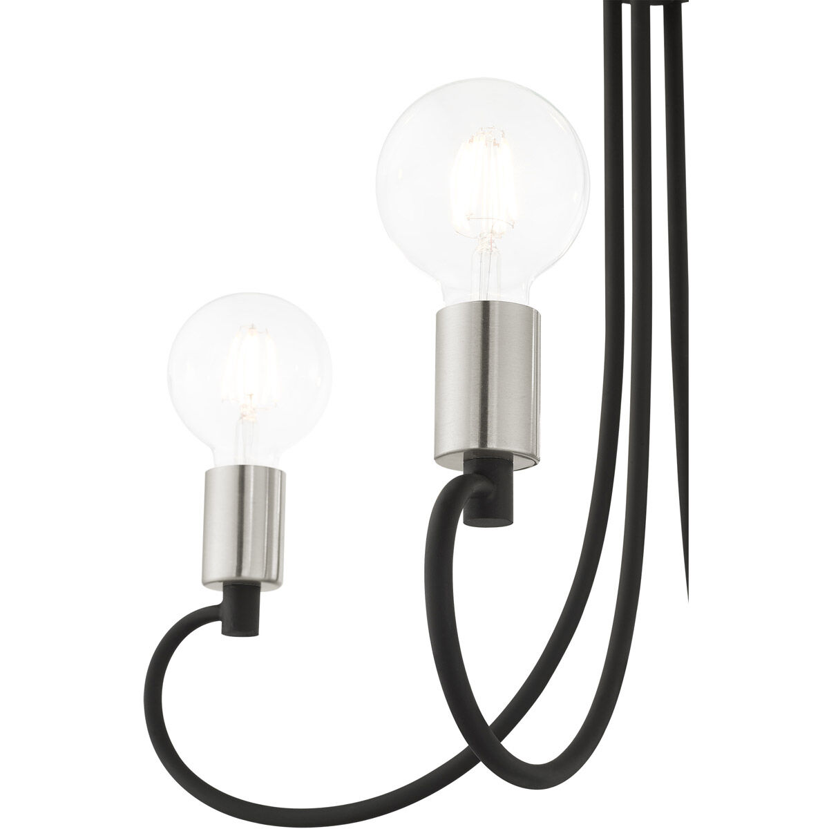 Bari 4 Light 20 inch Black with Brushed Nickel Accents Chandelier Ceiling Light