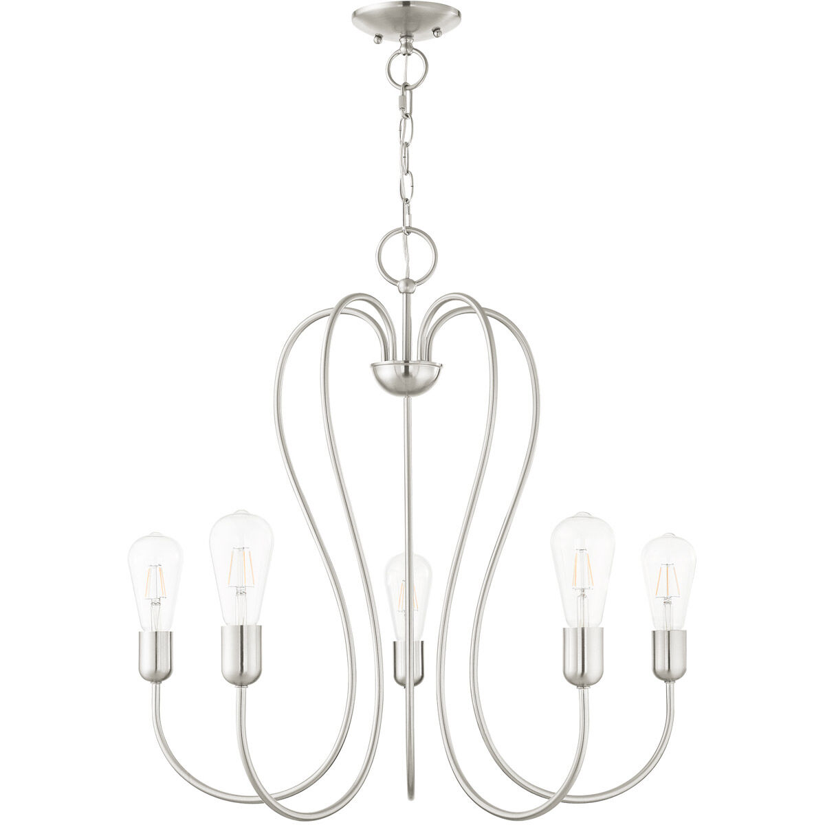 Lucerne 5 Light 24 inch Brushed Nickel Chandelier Ceiling Light