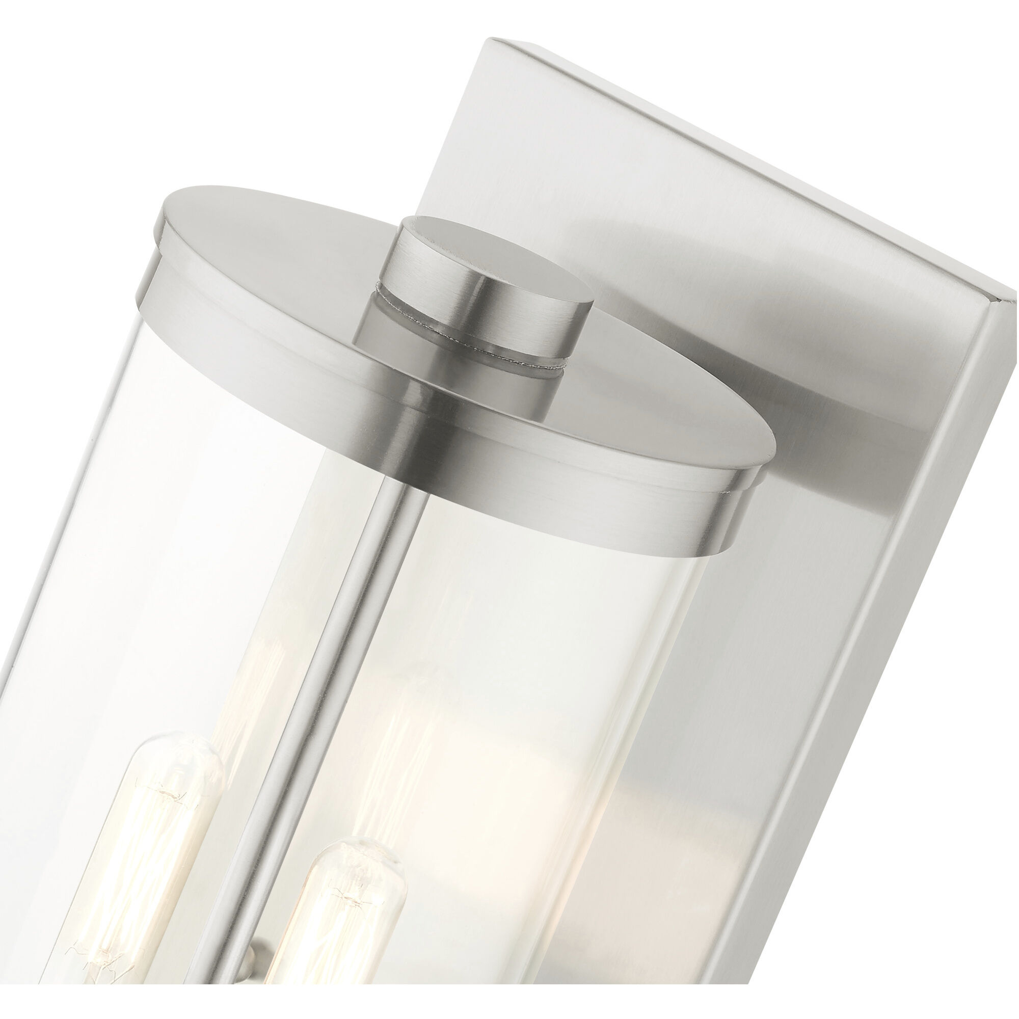 Hillcrest 2 Light 16 inch Brushed Nickel Outdoor Wall Lantern