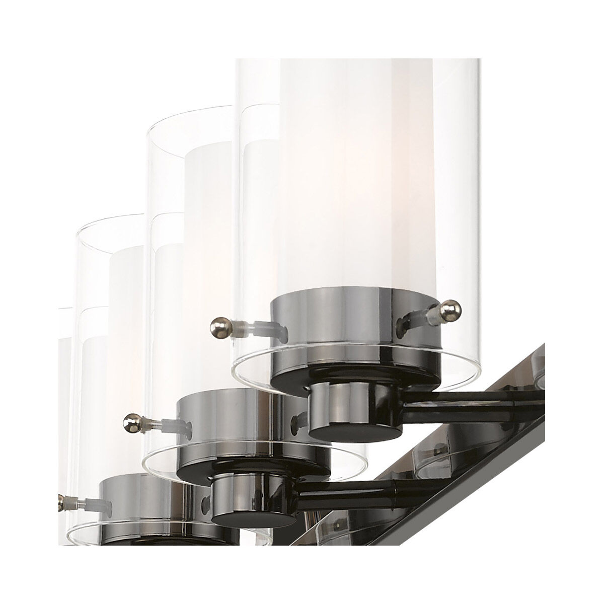 Manhattan 6 Light 48 inch Polished Black Chrome Vanity Sconce Wall Light
