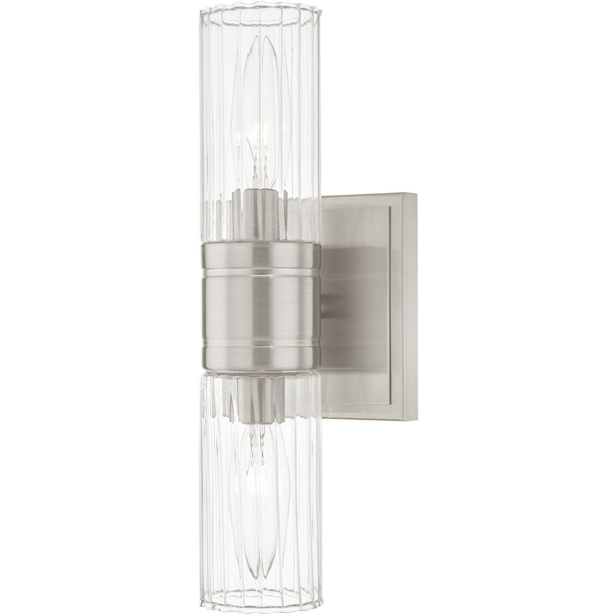 Midtown 2 Light 12 inch Brushed Nickel Bath Vanity Wall Light