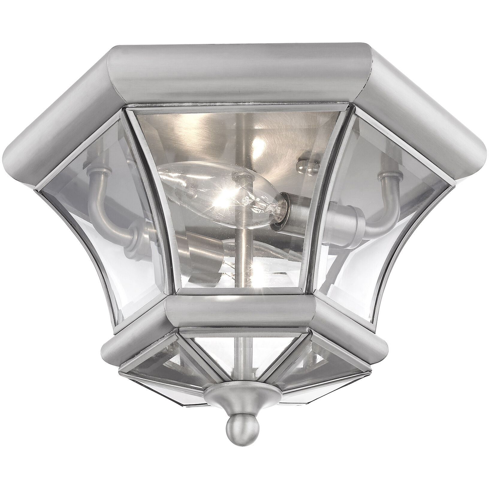 Monterey/Georgetown 2 Light 11 inch Brushed Nickel Outdoor Ceiling Mount