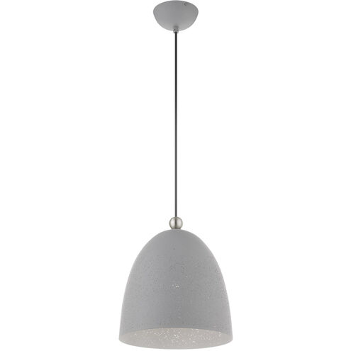 Arlington 1 Light 12 inch Nordic Gray with Brushed Nickel Accents Pendant Ceiling Light