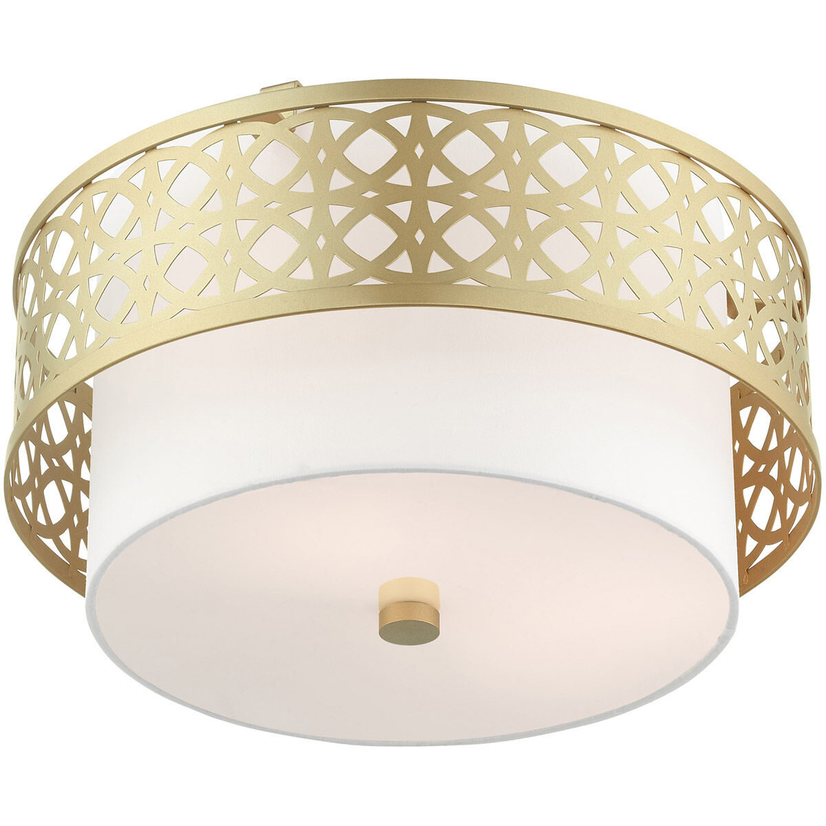 Calinda 3 Light 16 inch Soft Gold Semi Flush Ceiling Light