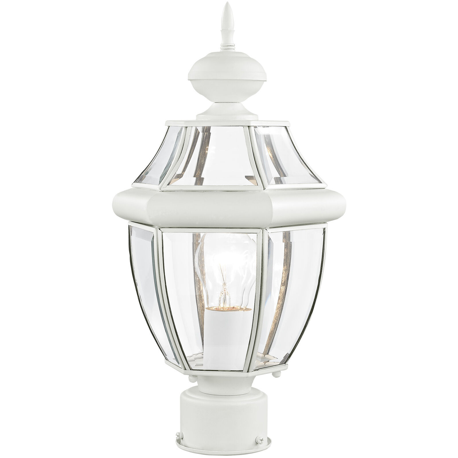 Monterey 1 Light 17 inch White Outdoor Post Top Lantern