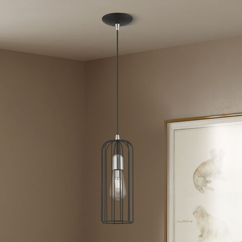 Glenbrook 1 Light 5 inch Black with Brushed Nickel Accents Pendant Ceiling Light
