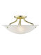 Oasis 3 Light 16 inch Polished Brass Semi-Flush Mount Ceiling Light