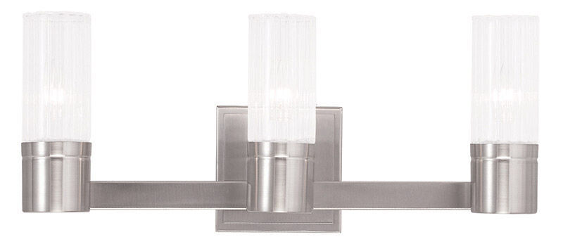 Midtown 3 Light 18 inch Brushed Nickel Bath Vanity Wall Light