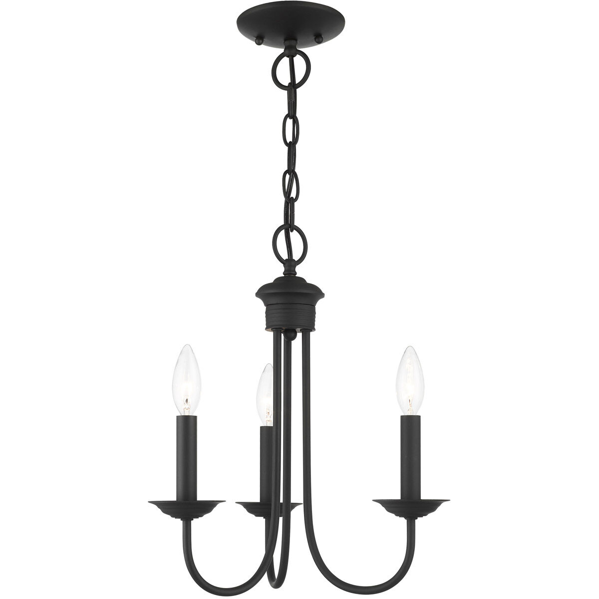 Estate 3 Light 14 inch Black Chandelier Ceiling Light