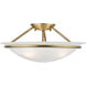 Newburgh 3 Light 16 inch Antique Brass Semi-Flush Ceiling Light