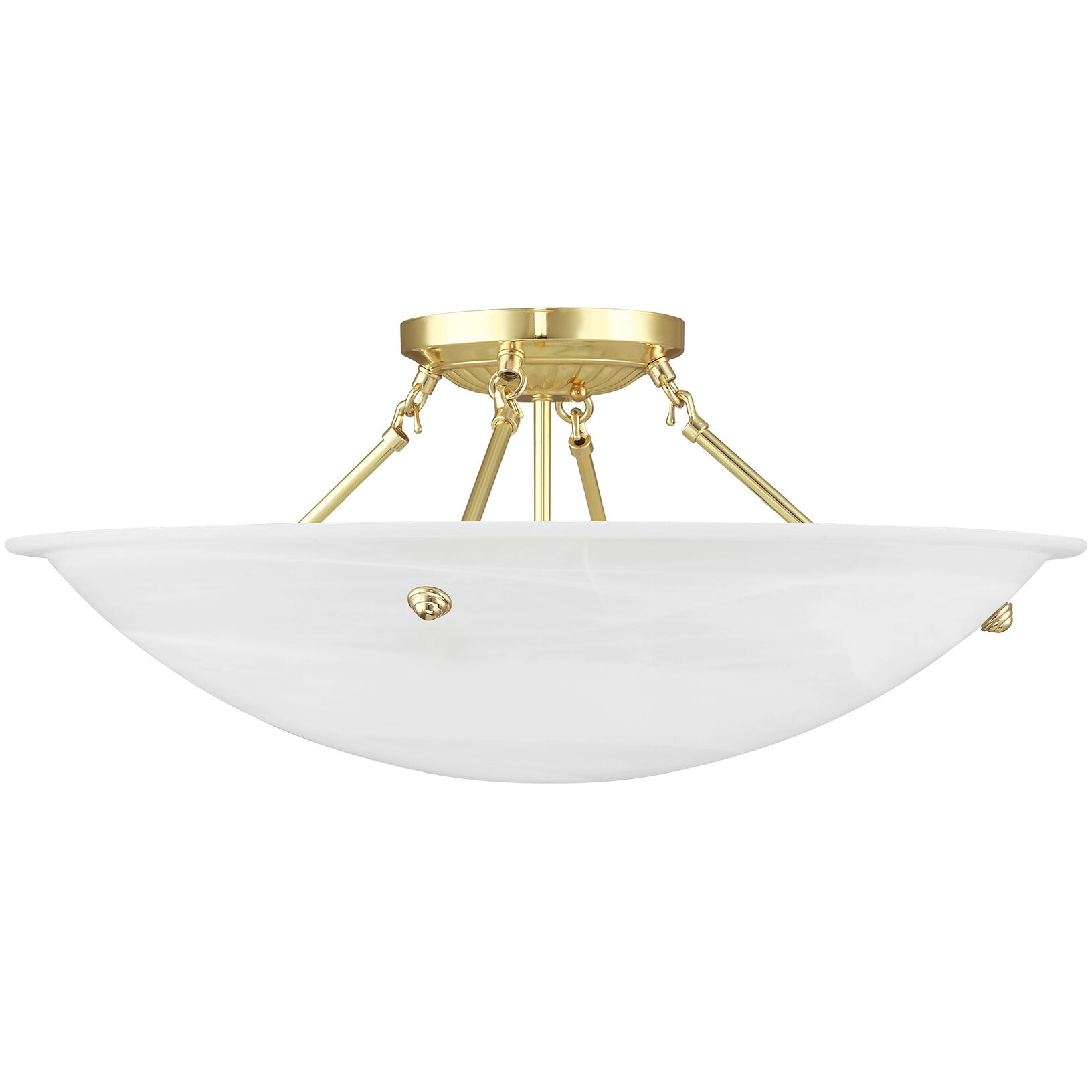 Oasis 4 Light 24 inch Polished Brass Semi-Flush Mount Ceiling Light