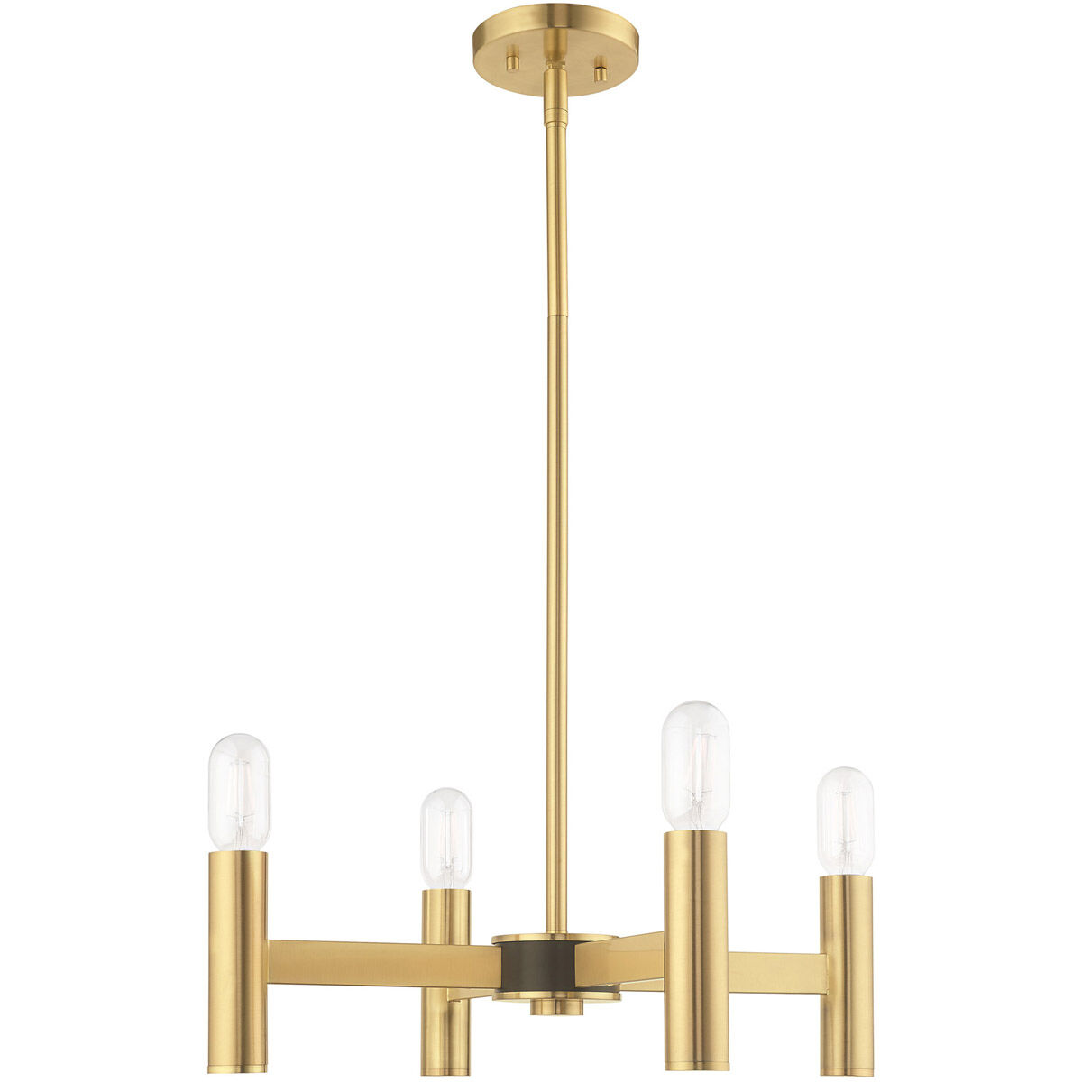 Copenhagen 4 Light 20 inch Satin Brass Mini Chandelier Ceiling Light