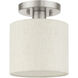 Meadow 1 Light 7 inch Brushed Nickel Semi Flush Ceiling Light