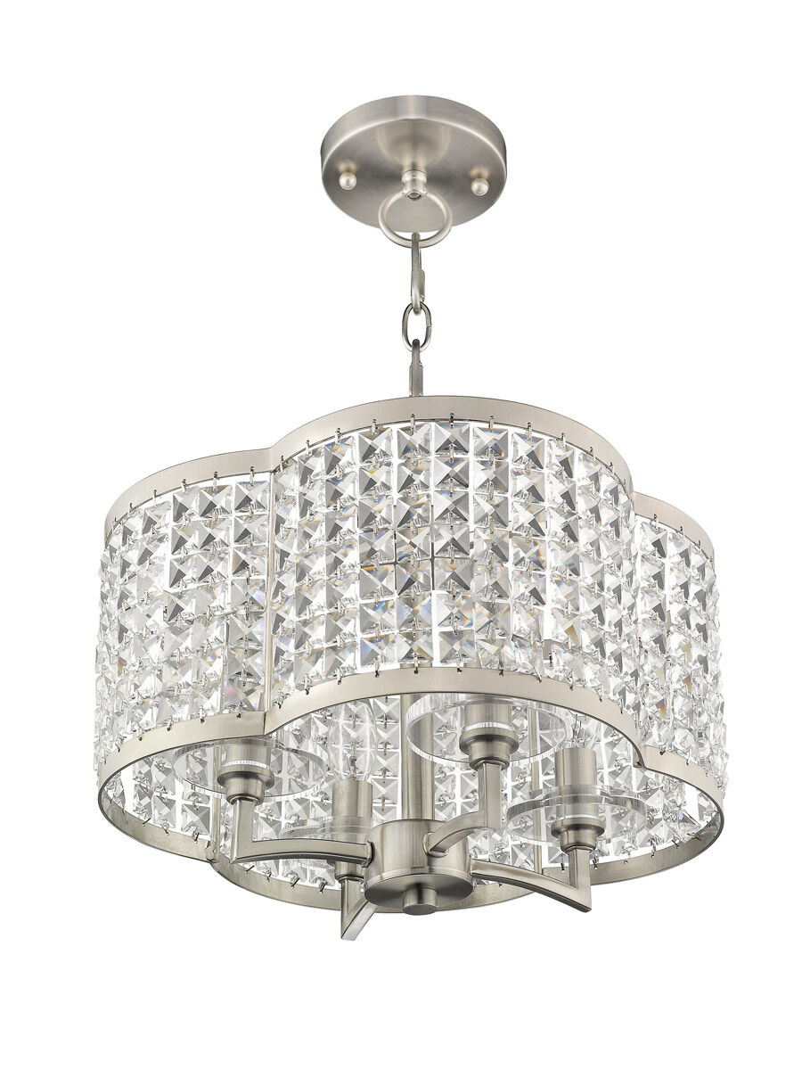 Grammercy 4 Light 14 inch Brushed Nickel Convertible Mini Chandelier/Ceiling Mount Ceiling Light