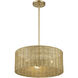 Weavington 3 Light 18 inch Antique Gold Leaf Pendant Chandelier Ceiling Light