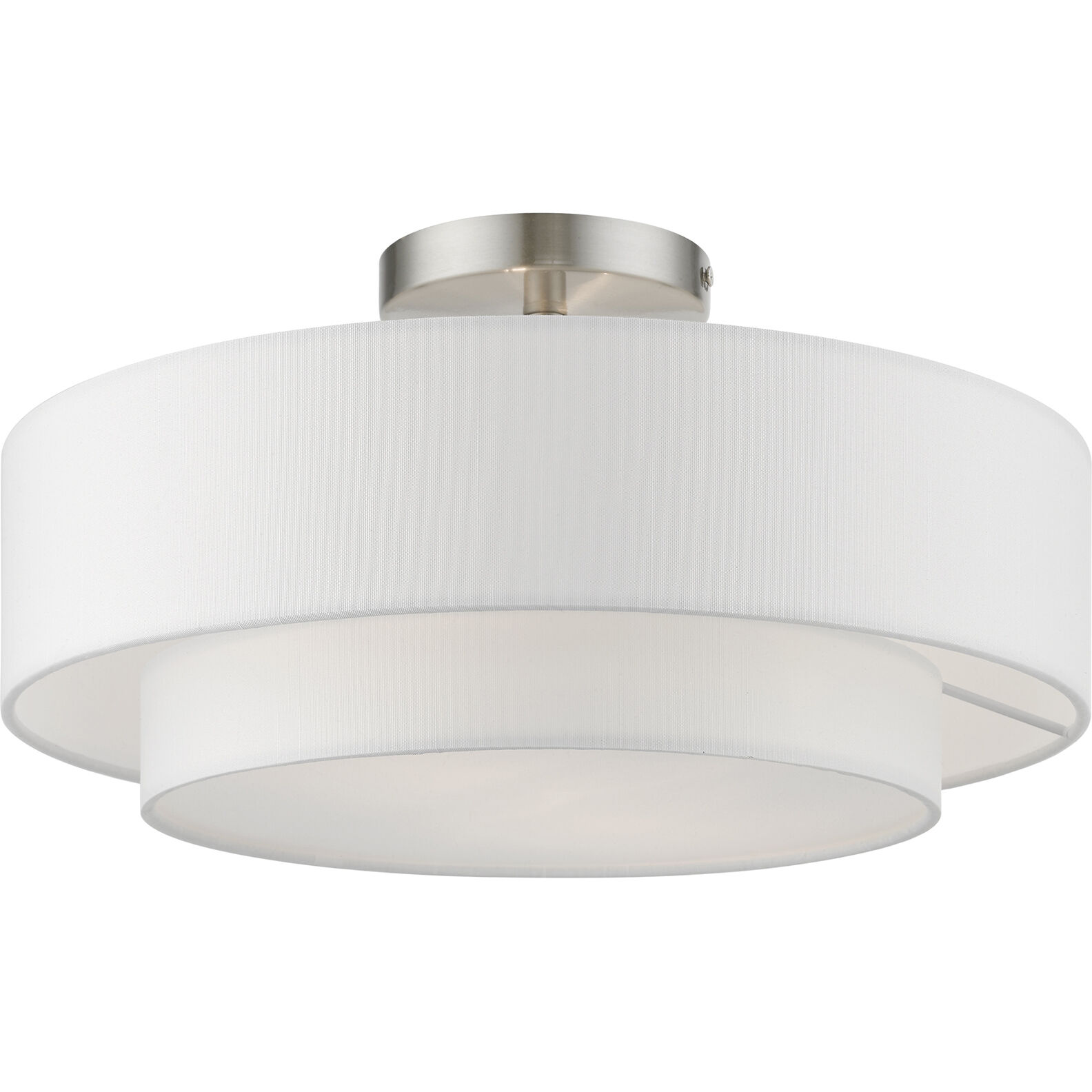 Meridian 2 Light 15 inch Brushed Nickel Semi-Flush Ceiling Light
