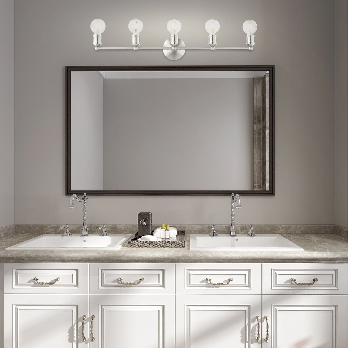 Lansdale 5 Light 34 inch Brushed Nickel Vanity Sconce Wall Light