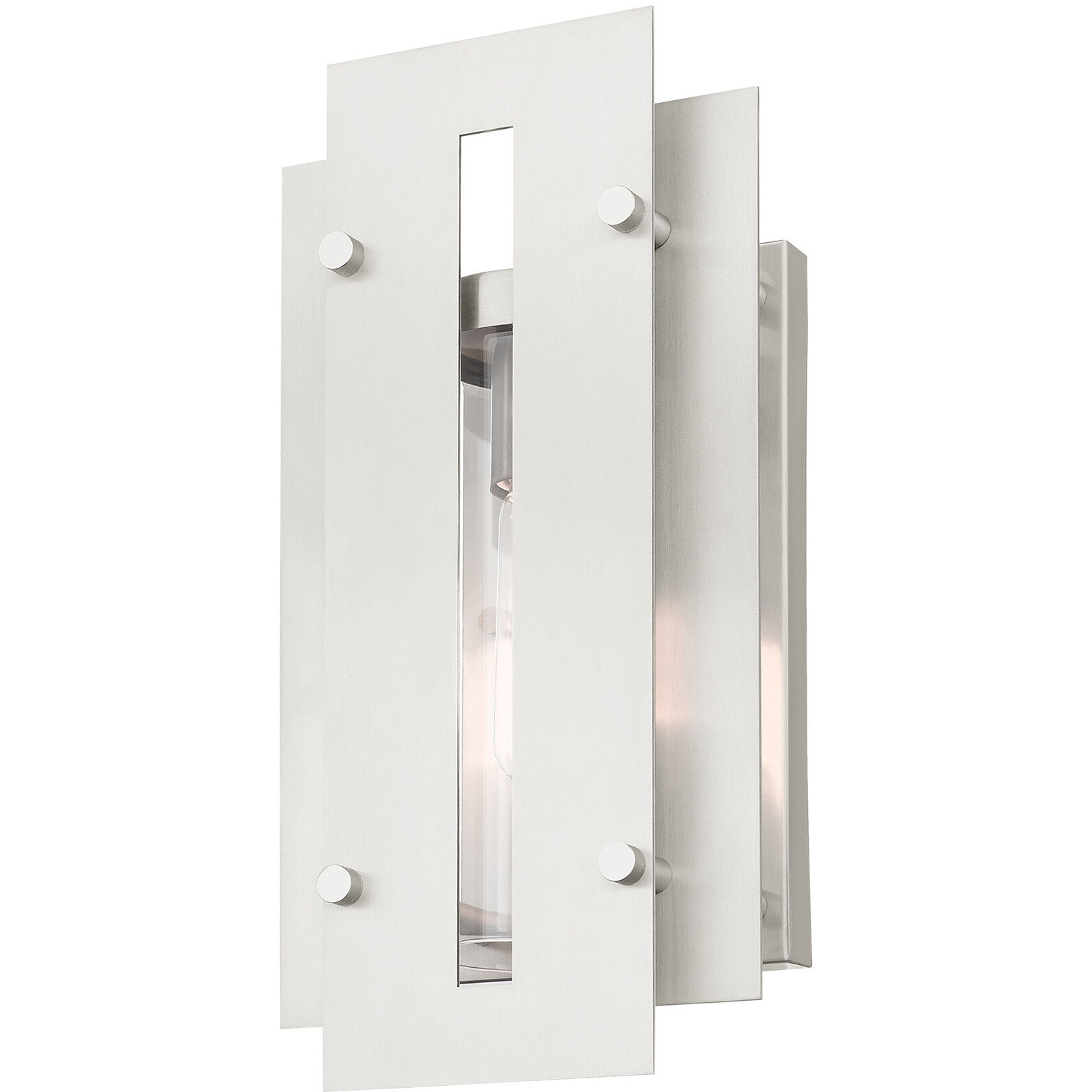 Utrecht 1 Light 14 inch Brushed Nickel Accents Outdoor Wall Lantern