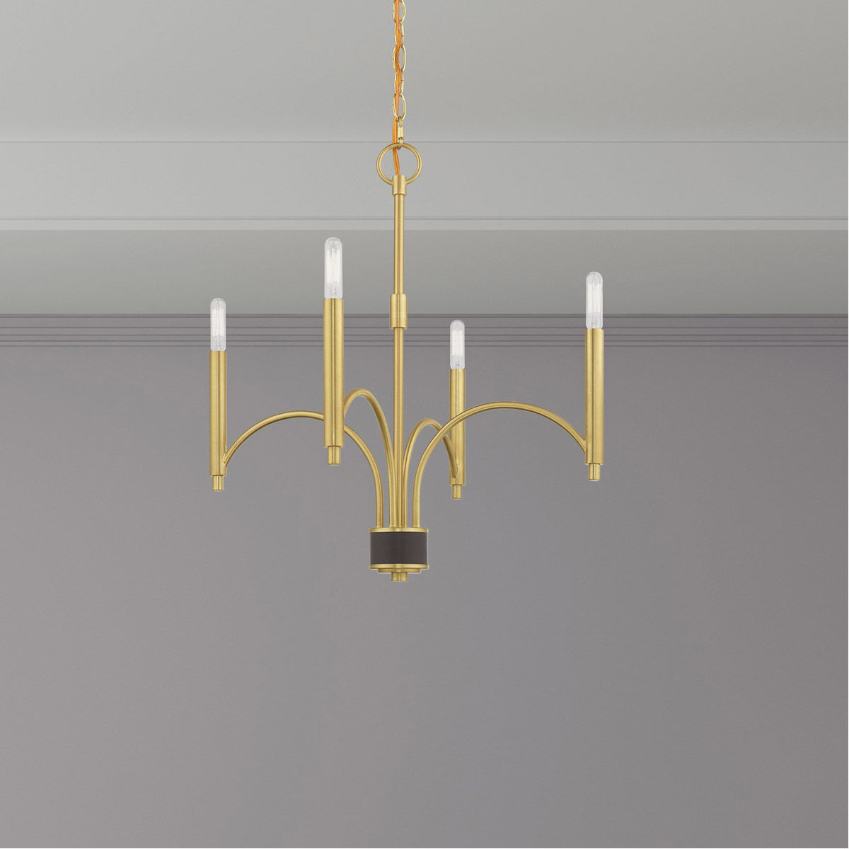 Wisteria 4 Light 19.75 inch Satin Brass Mini Chandelier Ceiling Light