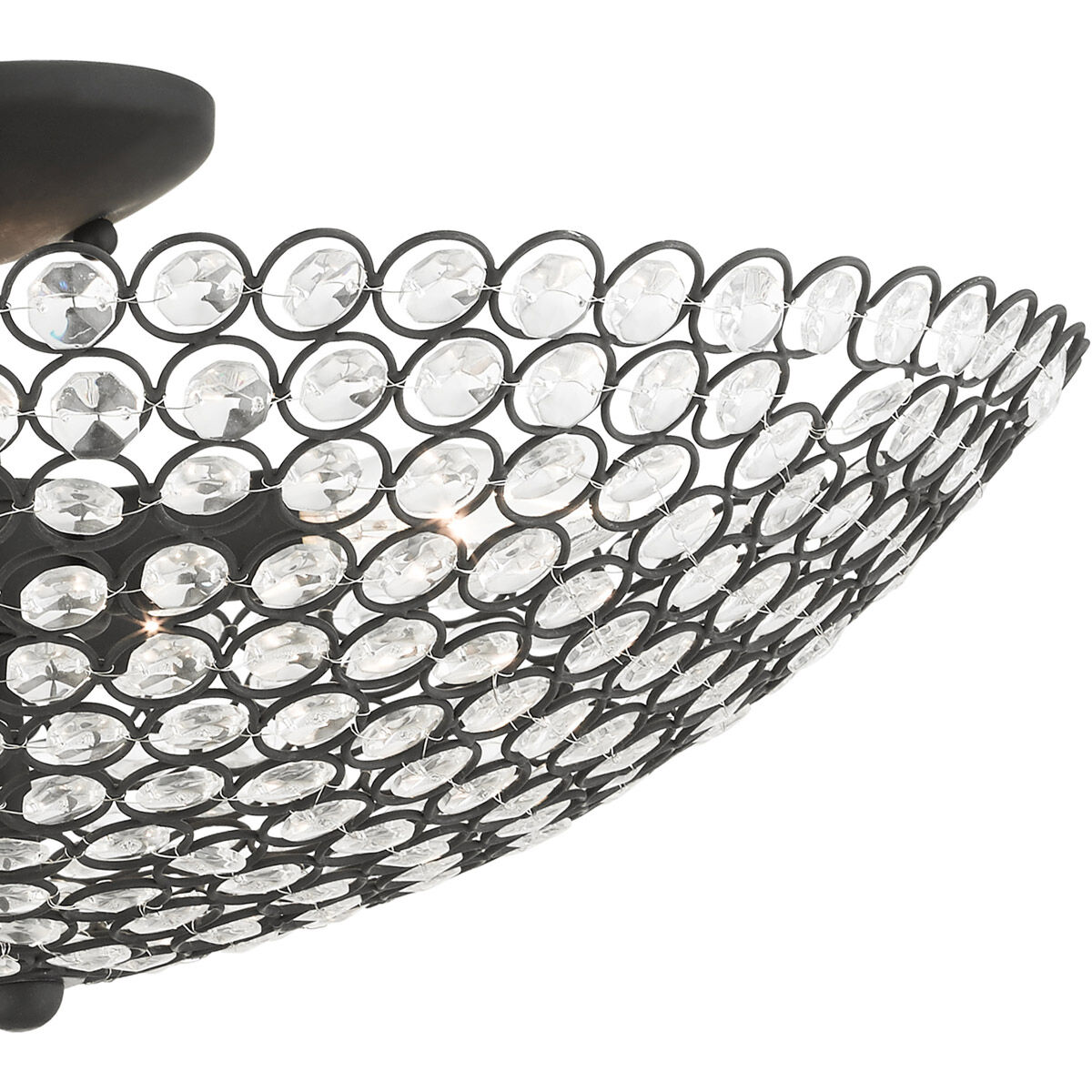 Cassandra 4 Light 20 inch Black Semi Flush Ceiling Light