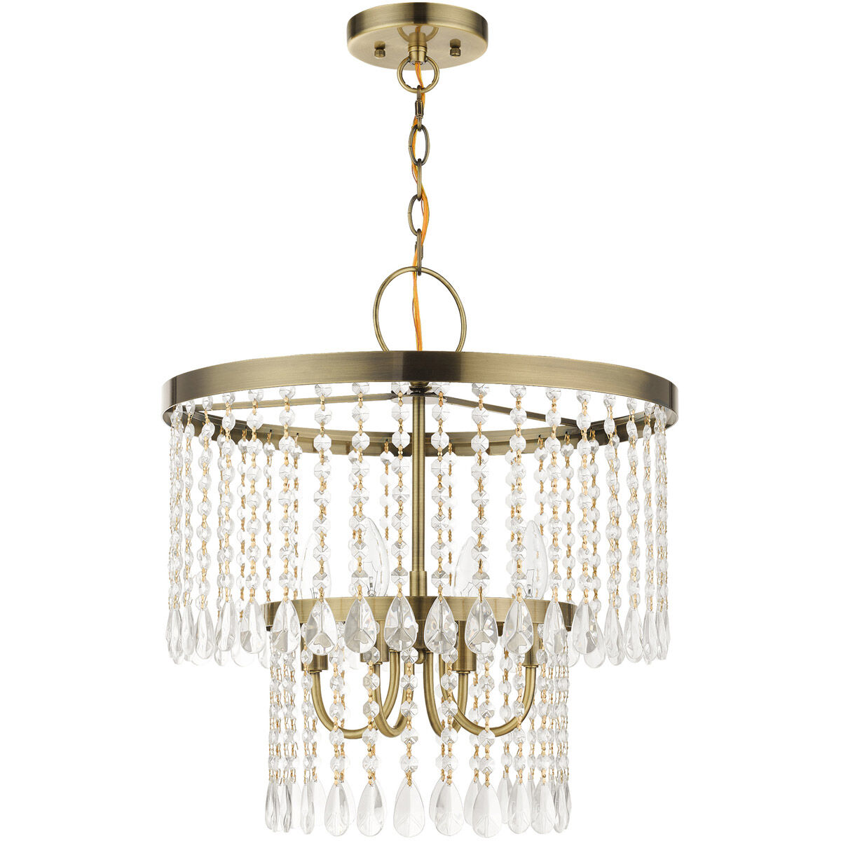 Elizabeth 4 Light 18 inch Antique Brass Pendant Chandelier Ceiling Light