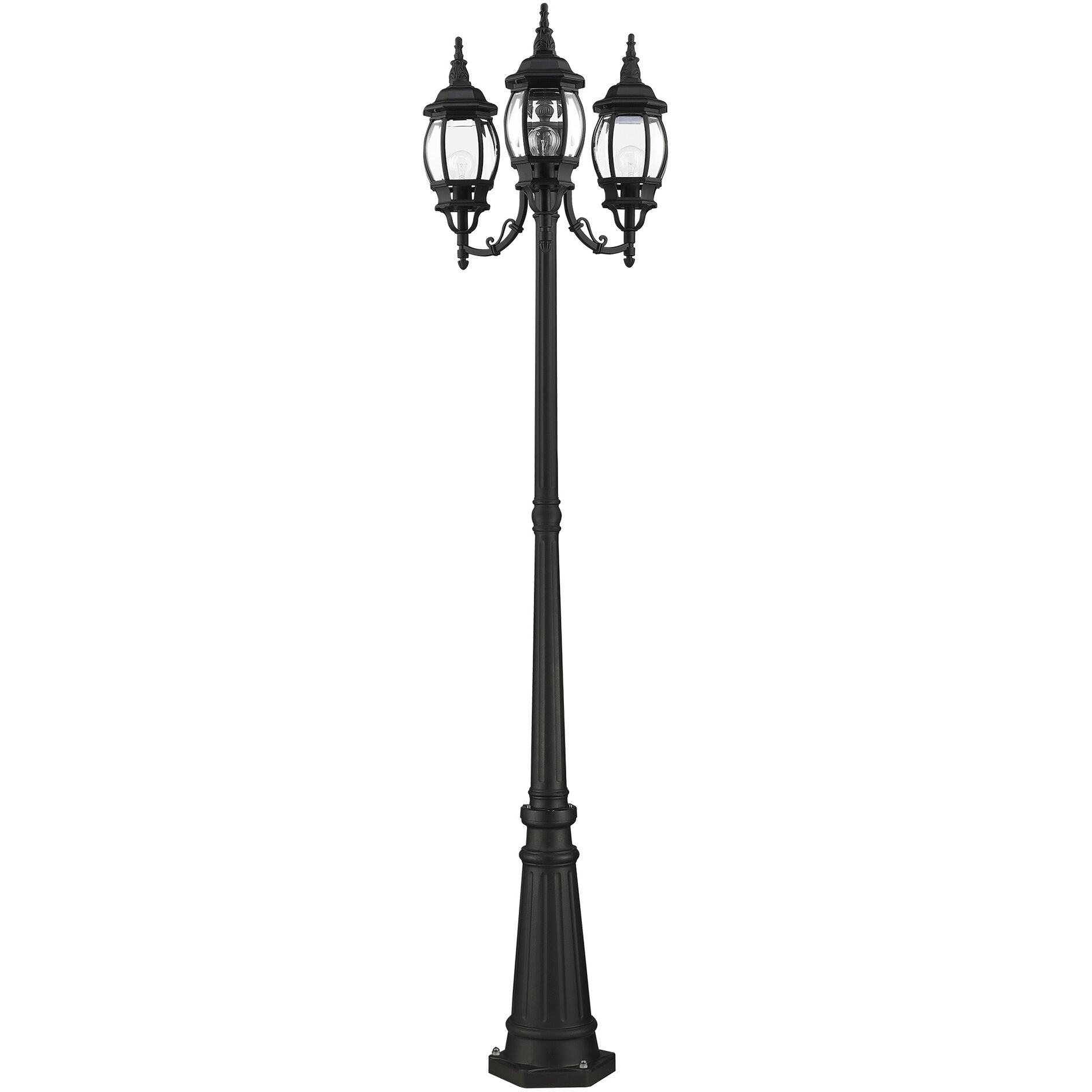 Frontenac 3 Light 84 inch Textured Black Outdoor Post Light
