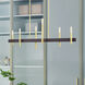 Denmark 6 Light 40 inch Satin Brass with Bronze Accents Linear Chandelier Ceiling Light