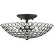 Cassandra 2 Light 13 inch Black Semi Flush Ceiling Light
