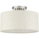Meadow 1 Light 13 inch Brushed Nickel Semi Flush Ceiling Light