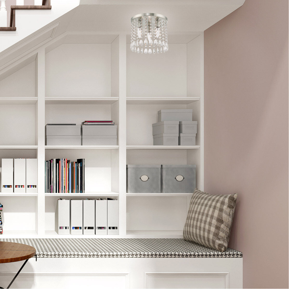 Elizabeth 3 Light 11 inch Brushed Nickel Flush Mount Ceiling Light