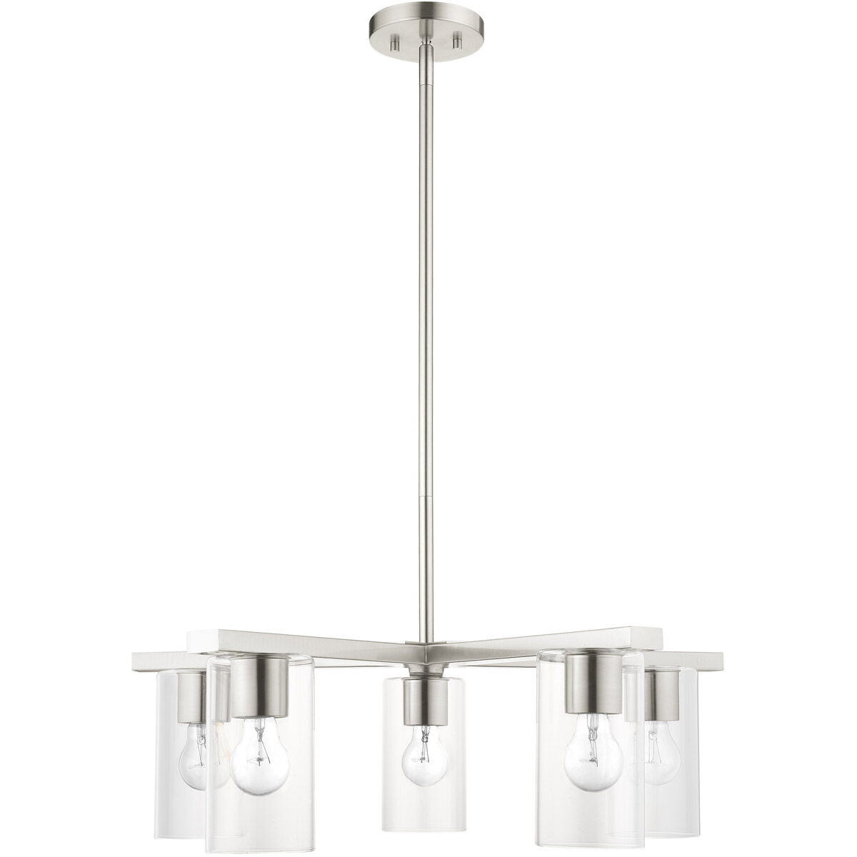 Zurich 5 Light 26 inch Brushed Nickel Chandelier Ceiling Light