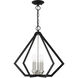 Prism 5 Light 20 inch Black with Brushed Nickel Cluster Chandelier Ceiling Light 