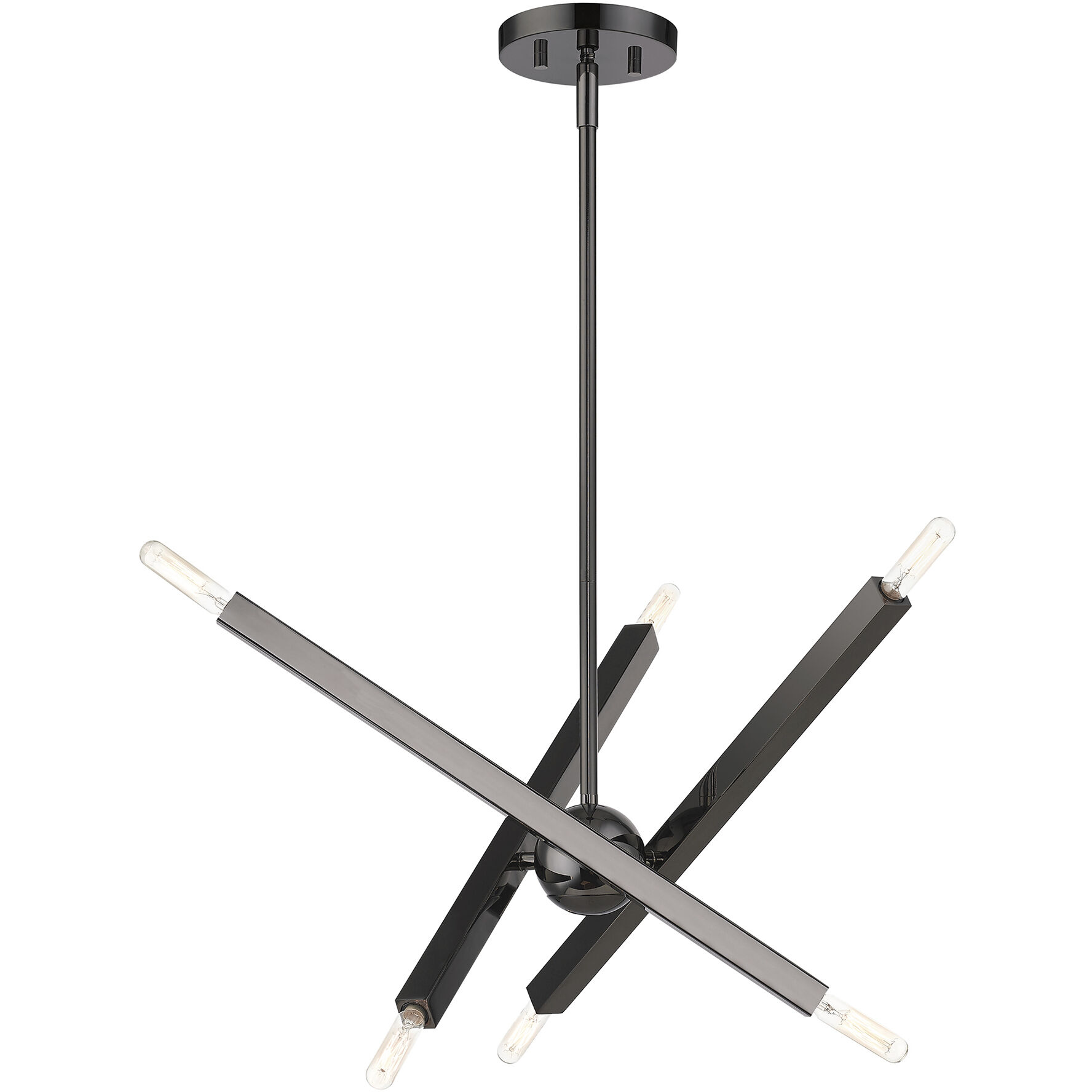 Monaco 6 Light 18 inch Black Chrome Chandelier Ceiling Light