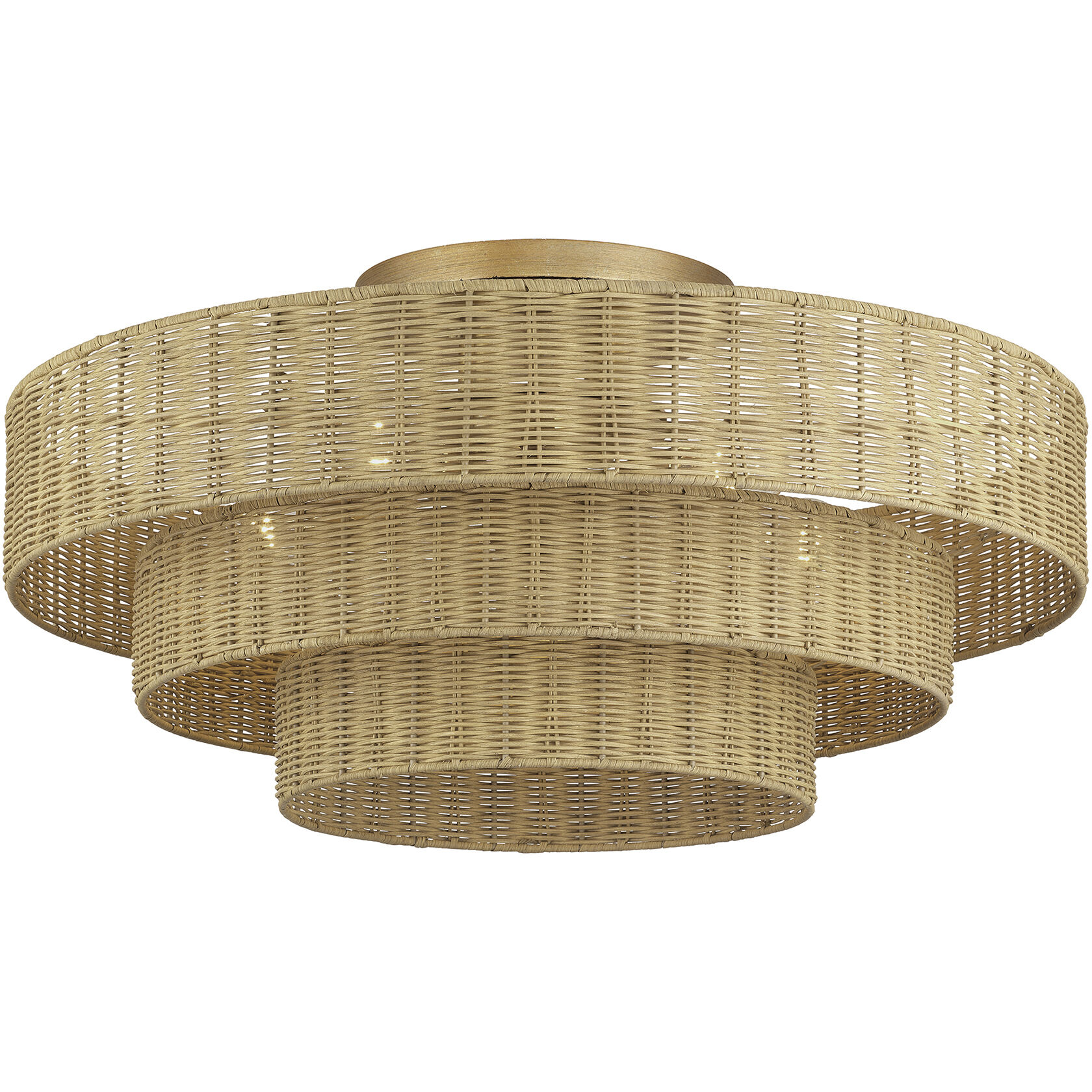 Weavington 5 Light 28 inch Antique Gold Leaf Semi Flush Mount Ceiling Light, Extra Large