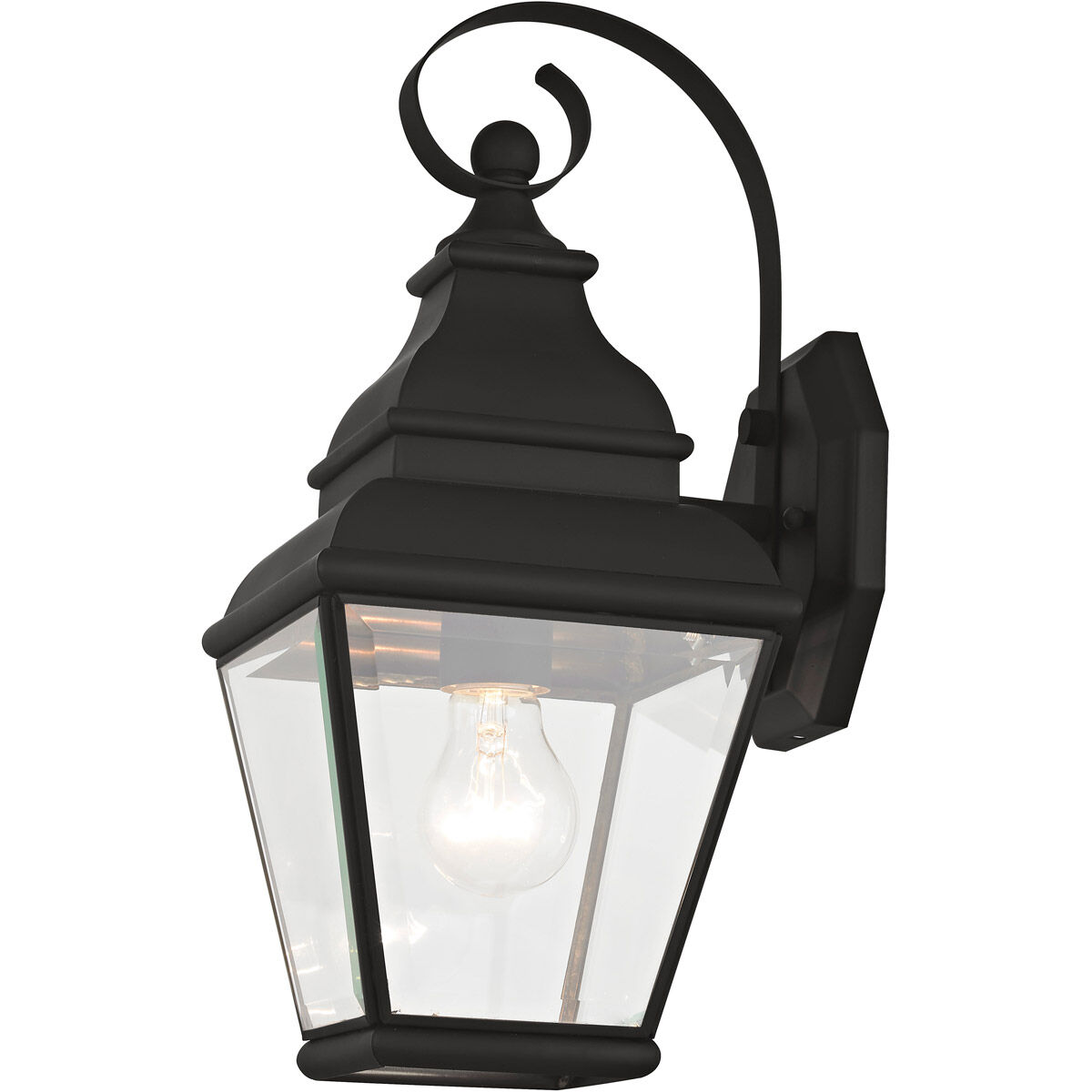 Exeter 1 Light 16 inch Black Outdoor Wall Lantern